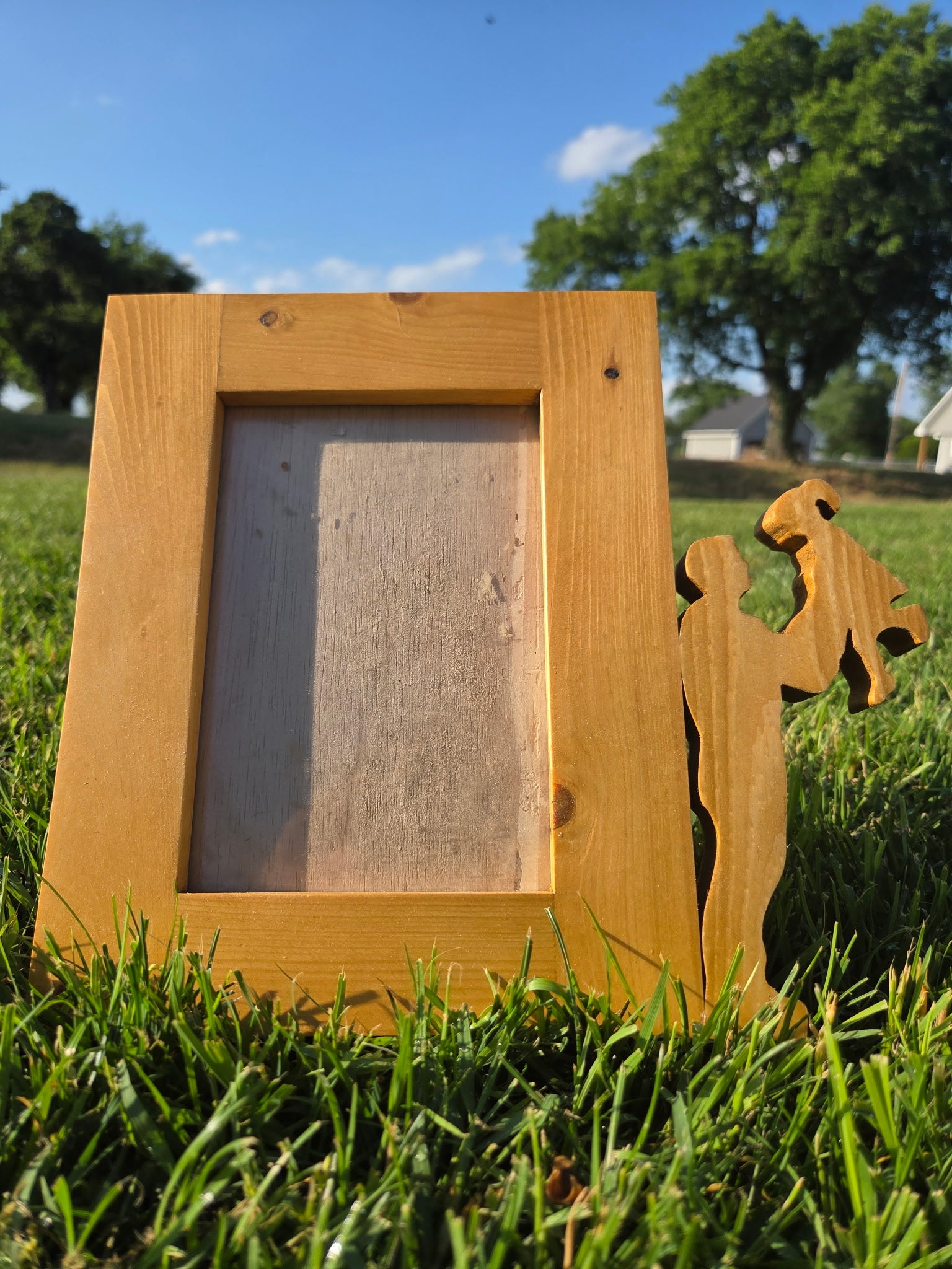 Handmade Father & Child Wooden Photo Frame