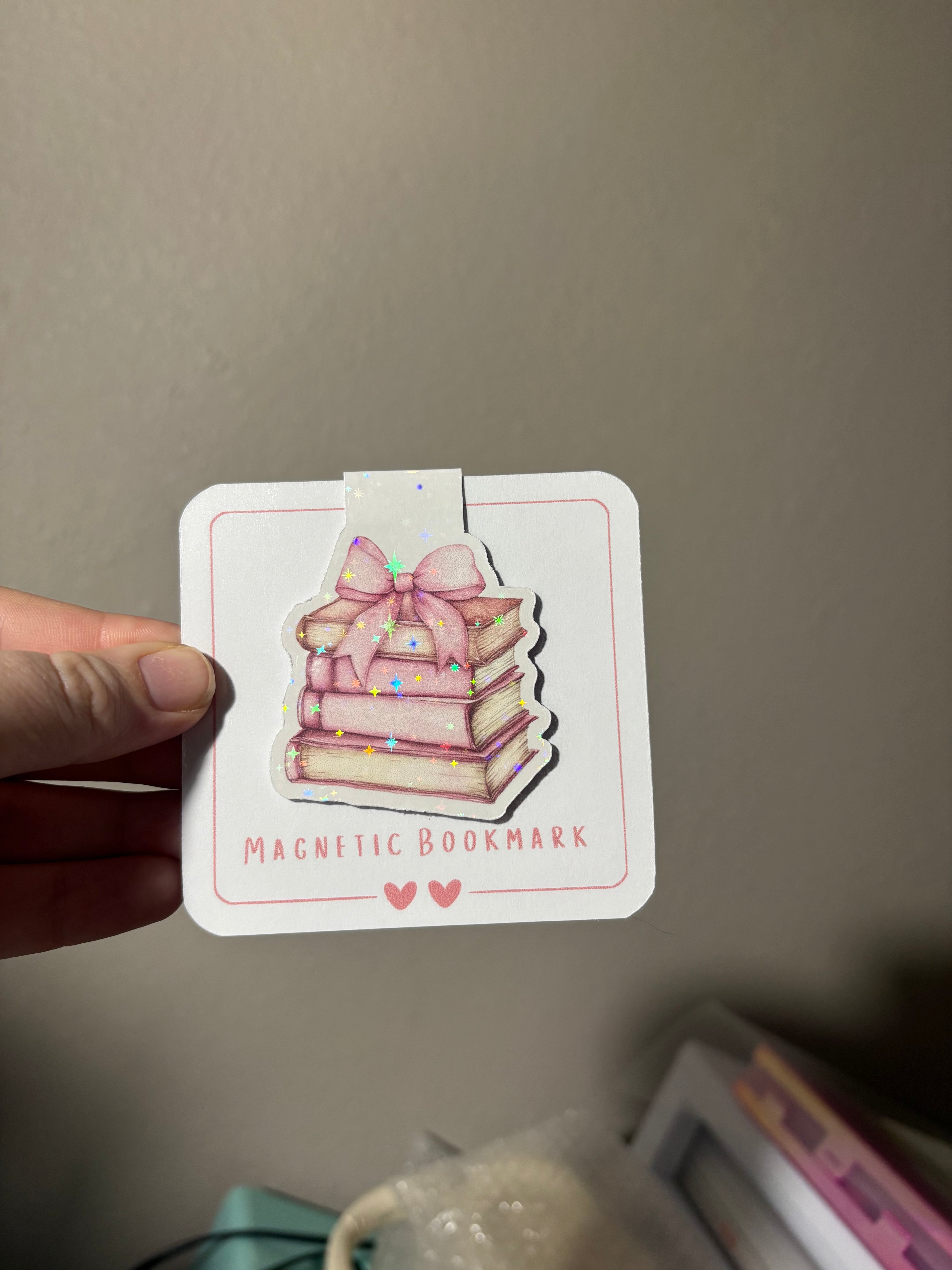 Pink Bow Magnetic Bookmark