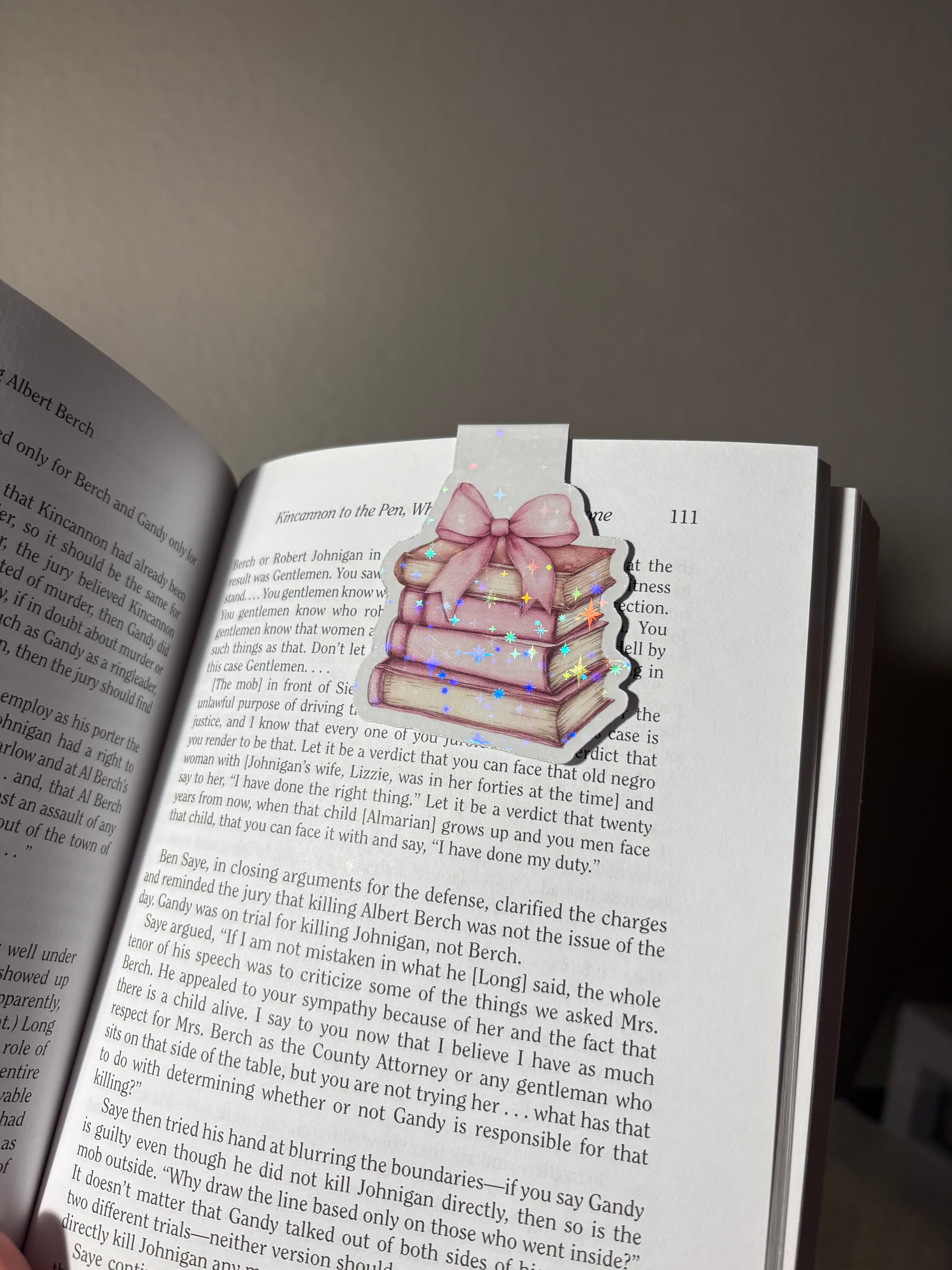 Pink Bow Magnetic Bookmark