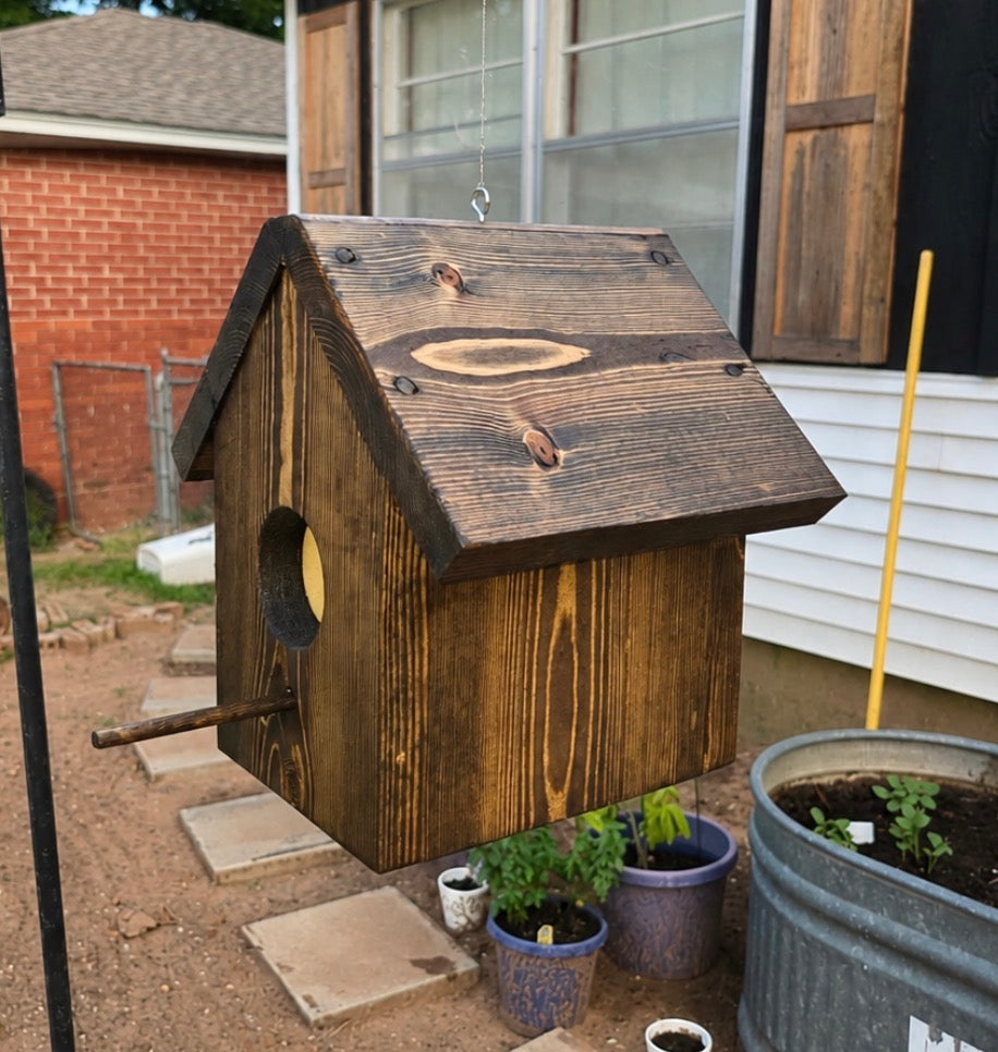 Handmade Solid Wood Birdhouse