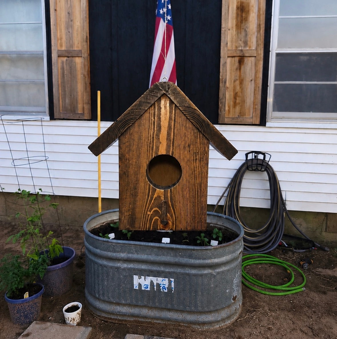 Handmade Solid Wood Birdhouse