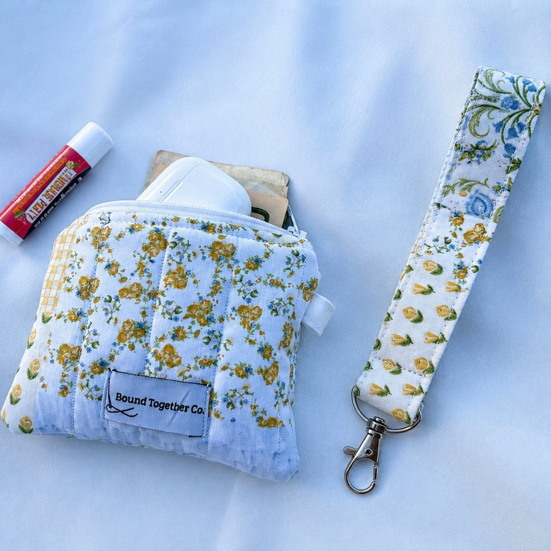 Vintage Bluebell Wristlet and Keychain Wallet